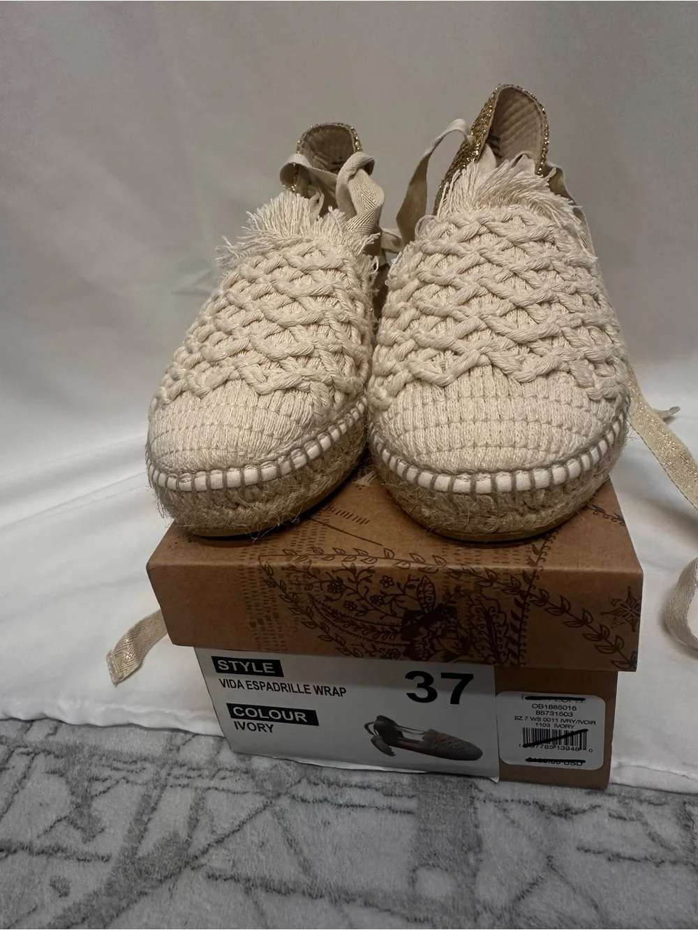 Free People Espadrille Lace-Up Sandals - Cream